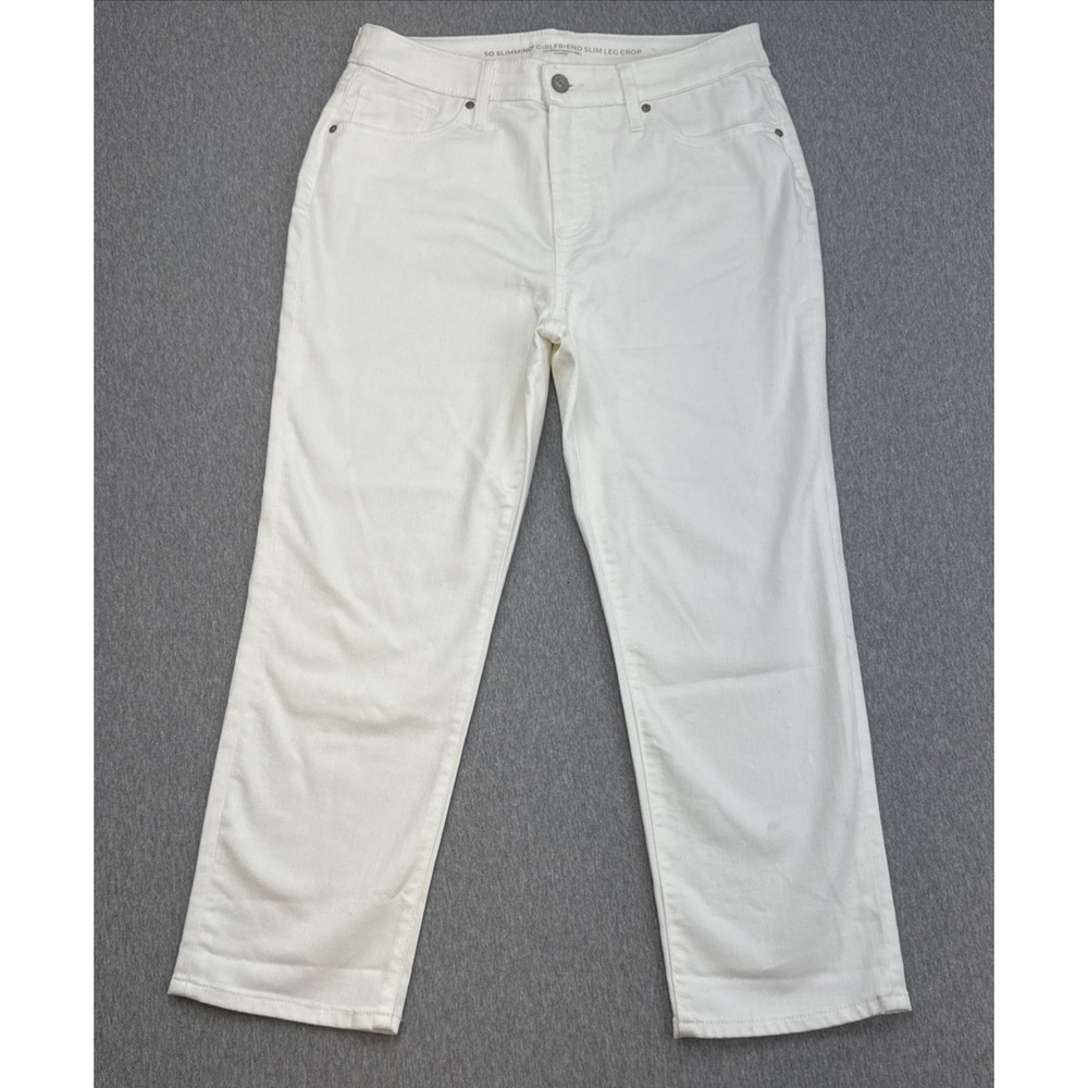 Chicos Jeans Womens 8 Cotton Blend Stretch So Slimming Girlfriend Slim Leg Crop